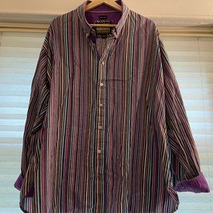 Purple striped collared shirt